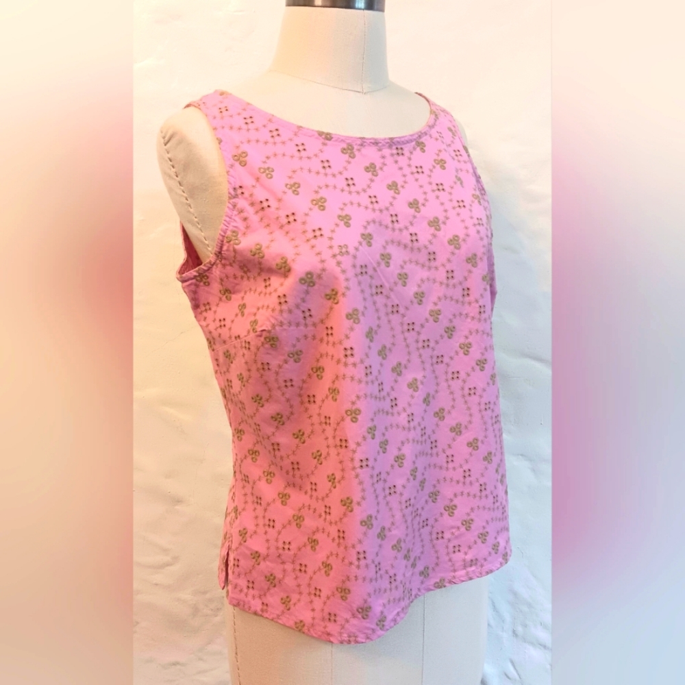 J Jill cotton embroidered sleeveless top. Small